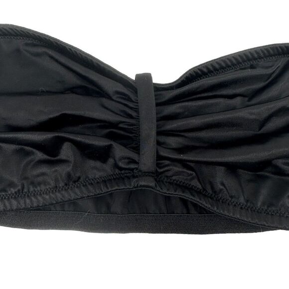 Victorias Secret Very Sexy Strapless Bandeau Bra Black Satin Wireless Size Large - Picture 3 of 9